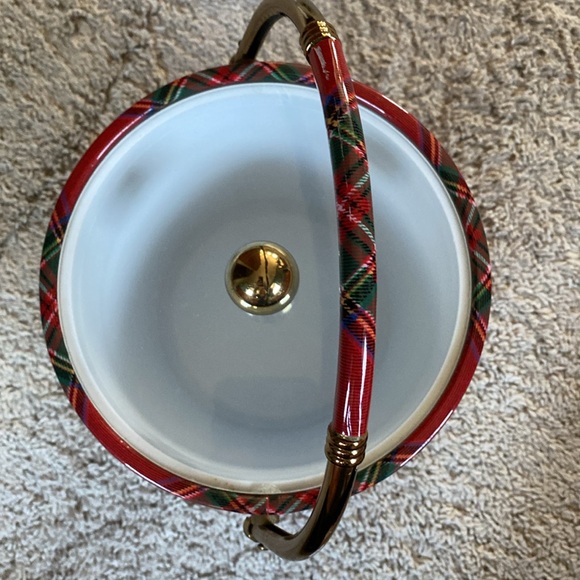 Vintage Shelton Ware Red and Green plaid ice Bucket - Picture 2 of 9